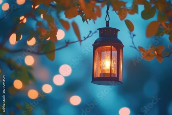 Fototapeta Lantern Hanging from Tree