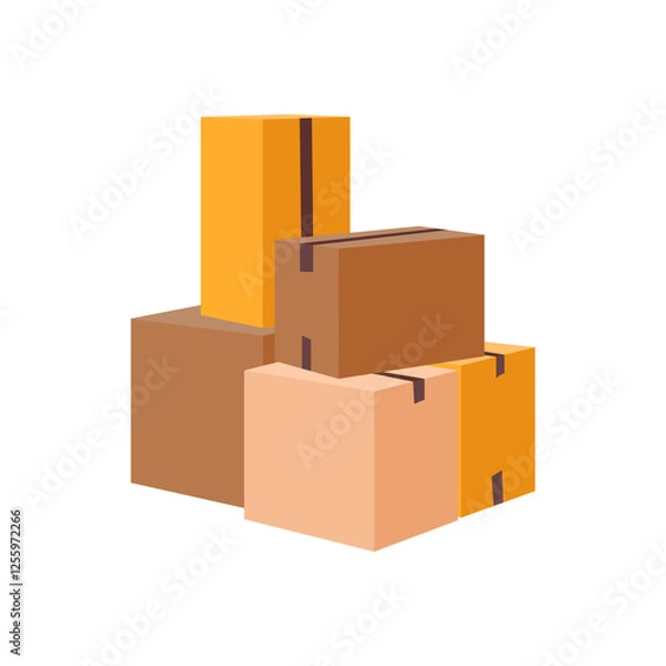 Fototapeta Stack of Delivery Boxes, Delivery Service illustration