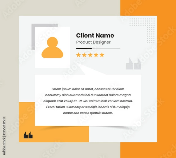 Fototapeta Minimalist customer feedback and testimonial social media post template design