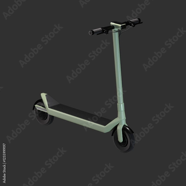 Obraz 3D green scooter object icon