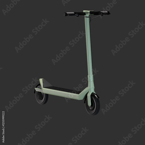 Fototapeta 3D green scooter object icon