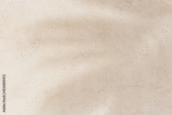 Obraz Soft shadows of tropical palm leaves on textured concrete background neutral beige colored. Summer travel, vacation, spa concept. Minimal style photography, summertime aesthetic backdrop copyspace