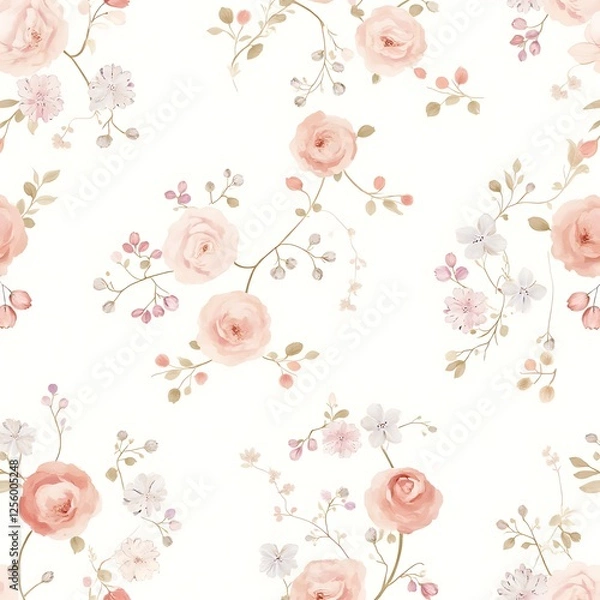 Fototapeta seamless pattern with flowers