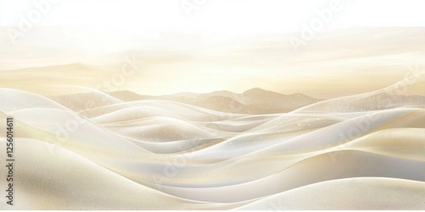 Obraz Sandy dunes waves desert landscape digital artwork serene environment aerial view tranquility and beauty