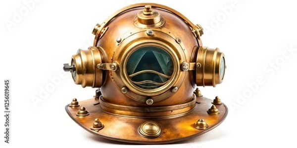 Obraz Antique Diving Helmet on White Background