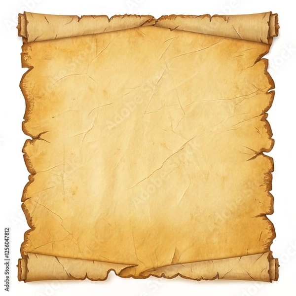 Obraz Old paper scroll isolated on white background