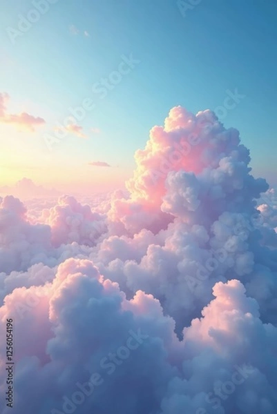 Fototapeta Soft wisps of cloud drift lazily across a dreamy sky, soft, smoke