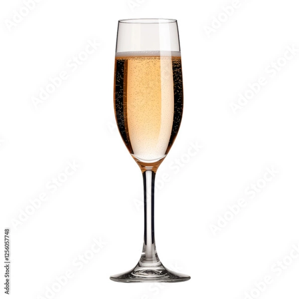 Fototapeta A sparkling glass of rose champagne with bubbles, elegantly displayed in a tall flute.