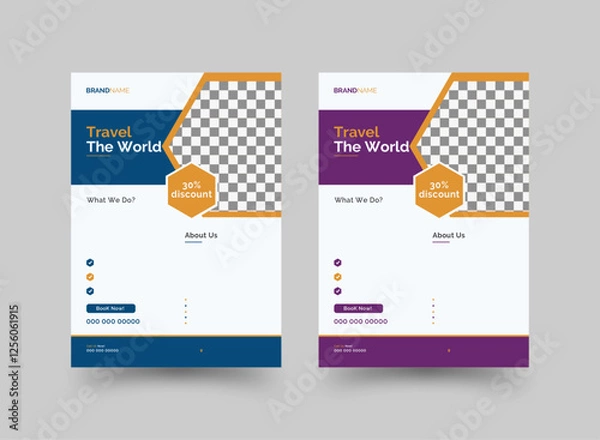 Obraz Corporate business flyer with two different colors in A4 size, editable vector template design and perfect for a creative professional business.