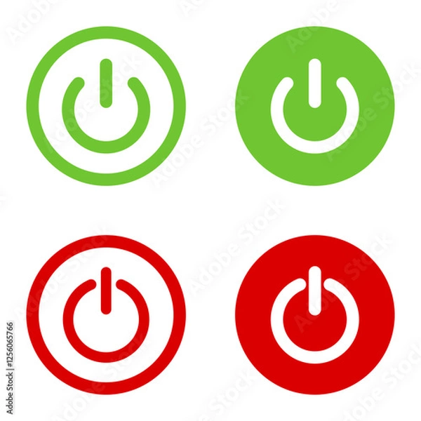 Fototapeta On-off icon. Set of power buttons.