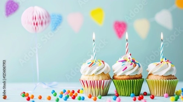 Fototapeta Joyful Celebration Strawberry Cake with Whipped Cream & Berries - Rustic Charm Birthday Dessert for Festive Gatherings