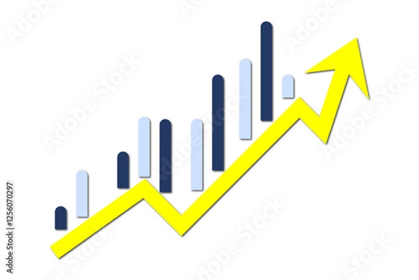 Obraz Visualizing Business Growth Upward Trending Arrow Bar Chart for Success Concept
