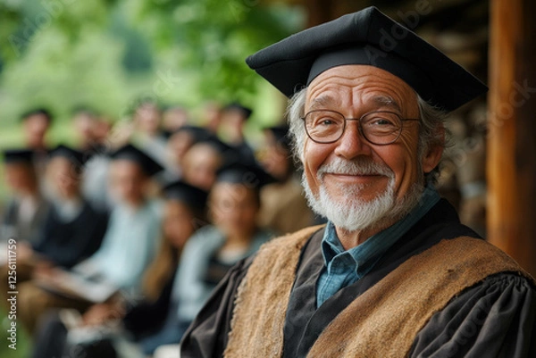 Fototapeta Old Professor Teaching