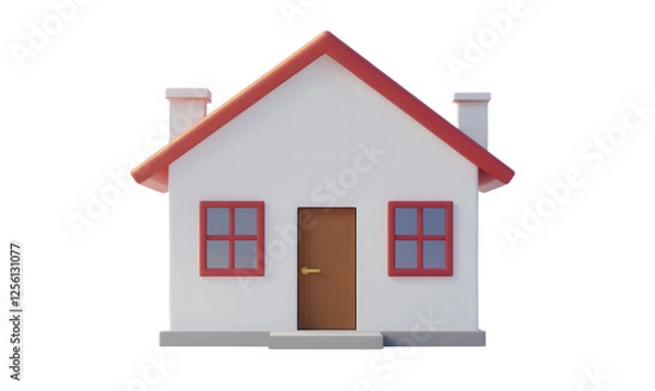 Obraz A small house with a red roof