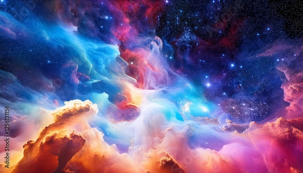 Obraz colourful nebula area background