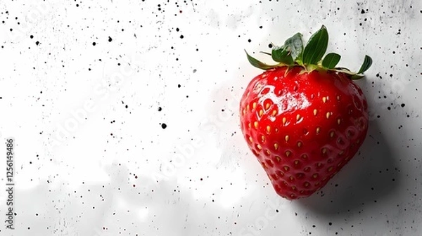 Fototapeta Detailed strawberry pattern with soft strokes and handmade appearance, suitable for cooking blogs, dessert packaging and juice branding, style comics