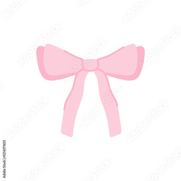 Fototapeta Elegant pink ribbon bow design perfect for festive decorations and gift wrapping