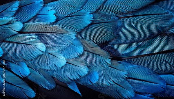 Obraz blue feathers with seen texture