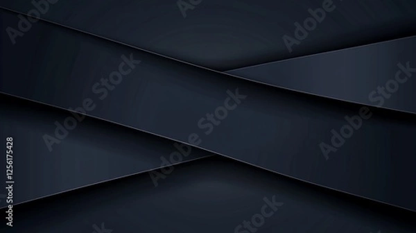 Fototapeta Abstract dark gray overlapping layers background.