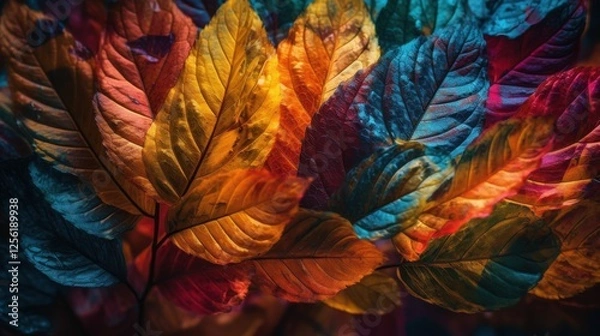 Obraz Stunning Autumn Leaves: Vibrant Colors and Patterns
