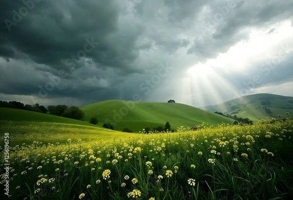 Obraz rolling hills - Generative AI