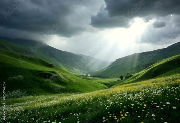 Obraz rolling hills - Generative AI