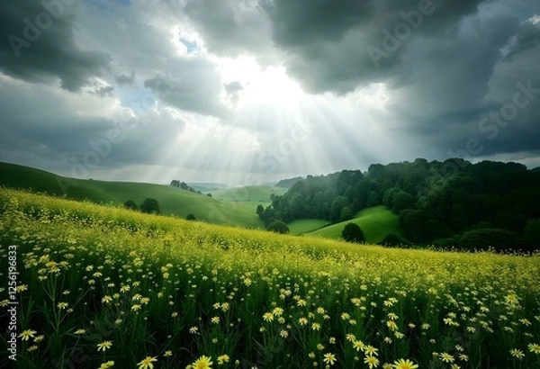 Obraz rolling hills - Generative AI