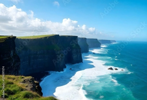 Obraz Coastline cliffs - Generative AI