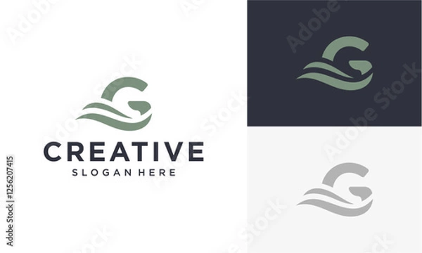 Fototapeta initial G wave vector logo
