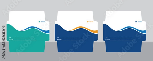 Fototapeta Set of Paper envelope templates for your project design