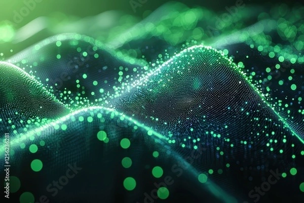 Fototapeta Dynamic glowing dna structure abstract environment digital art high fidelity visualization science concept