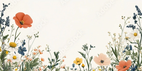 Fototapeta spring background with poppies