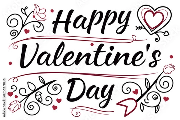 Obraz Happy Valentine's Day Typography Design