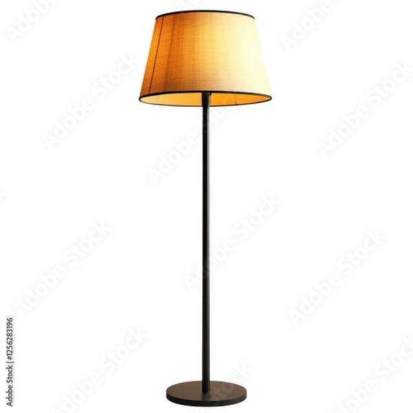 Fototapeta Elegant Modern Floor Lamp with Warm Shade on a white background.