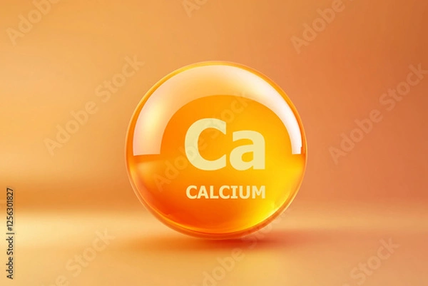 Obraz Glossy sphere with Calcium symbol