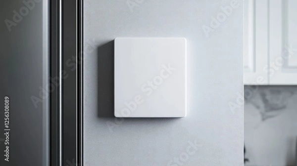 Obraz White square magnet on fridge mockup