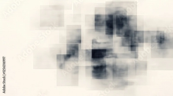 Fototapeta Abstract Black and White Fading Squares Digital Art