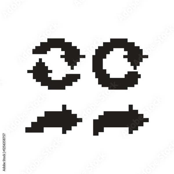 Fototapeta Set Of Pixel Arrow Vector Design.