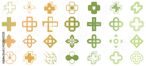 Obraz Cross sign icon collection