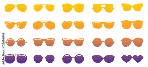 Obraz Sunglasses icon collection