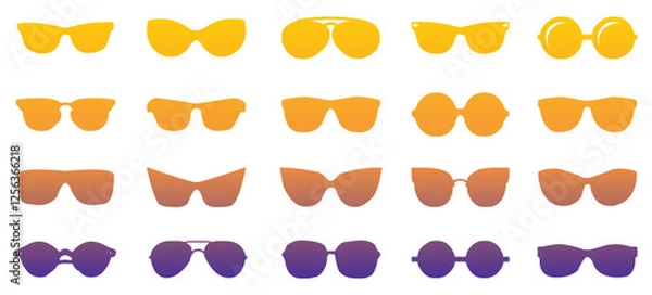 Obraz Sunglasses icon collection