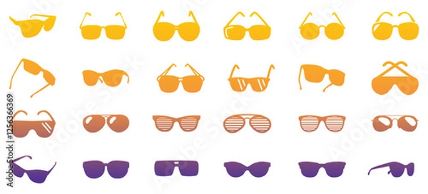 Obraz Sunglasses icon collection