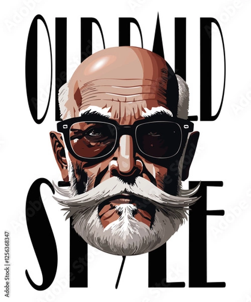 Fototapeta old bald style