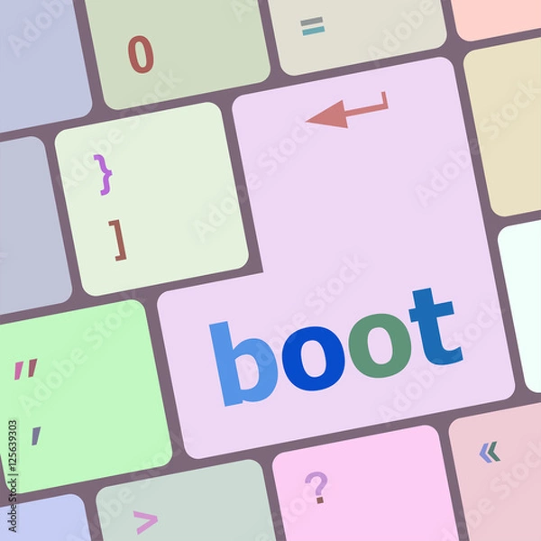 Fototapeta boot button on computer pc keyboard key