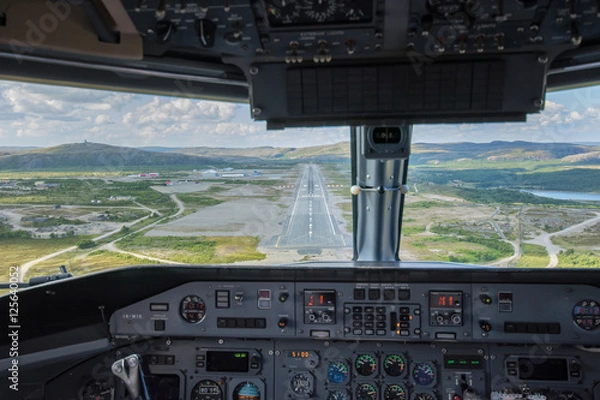Obraz Cockpit view on Landing