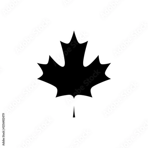 Fototapeta mapel leaf icon Simple thin line logo