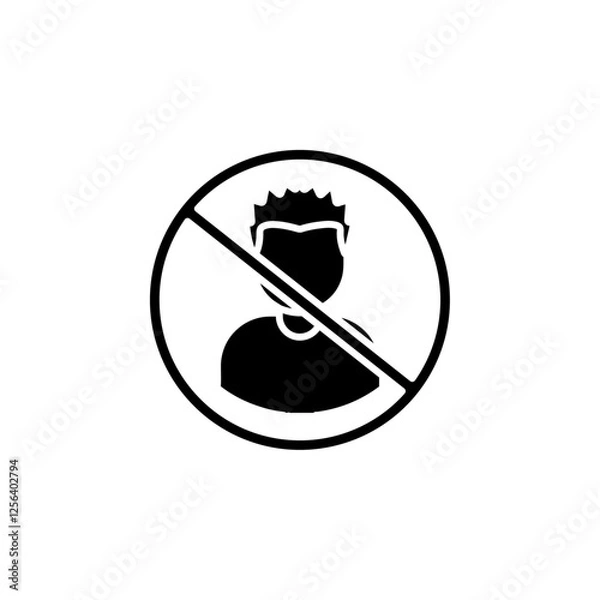 Fototapeta no boy icon Simple thin line logo