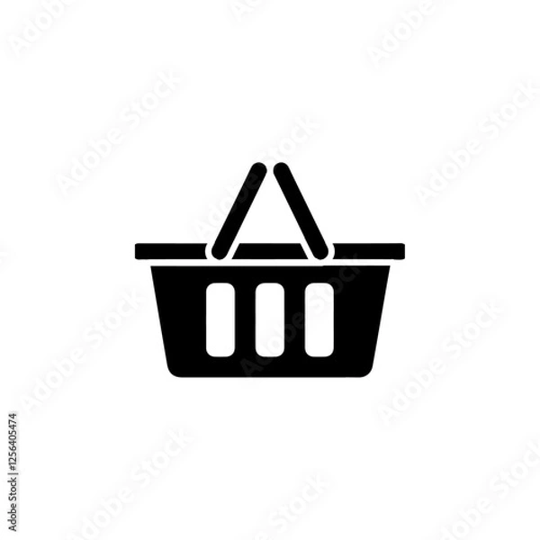 Fototapeta shopping basket icon Simple thin line logo