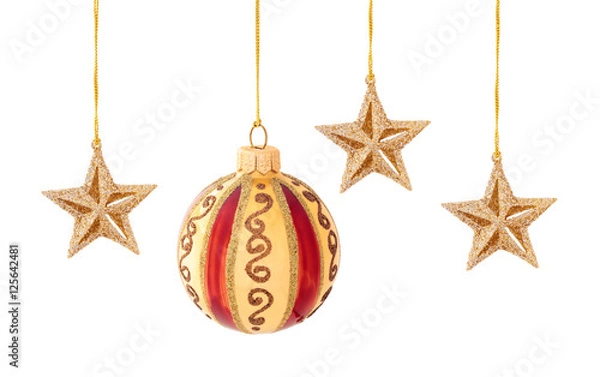 Obraz Christmas decoration on white.