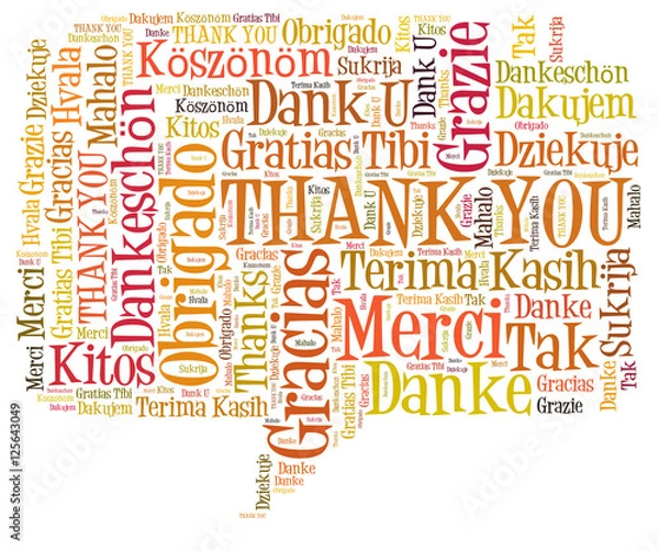 Obraz Thank you word cloud